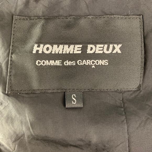 COMME des GARCONS Chest Size S Grey Charcoal Stripe Wool / Linen Sport Coat - Picture 5 of 6